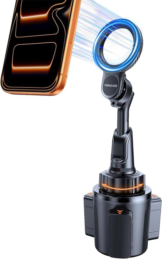 Miracase for MagSafe Car Mount, [Strong Magnetic] 2026 Hands Free Phone Holders for Your Car, Universal Cup Holder Phone Holder for iPhone 17 16 15 14 13 12 Pro Max, Samsung & More Smartphones