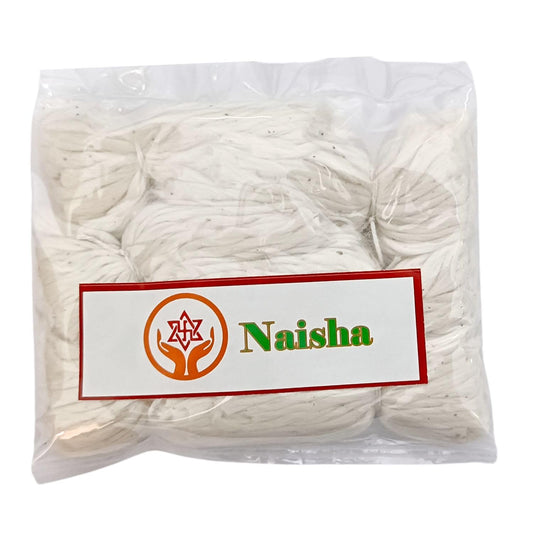 Naisha Long Cotton Wicks (600 Pc) for Oil Lamp Diya, 3 Inch, White, Model: Long_Batti_600_213