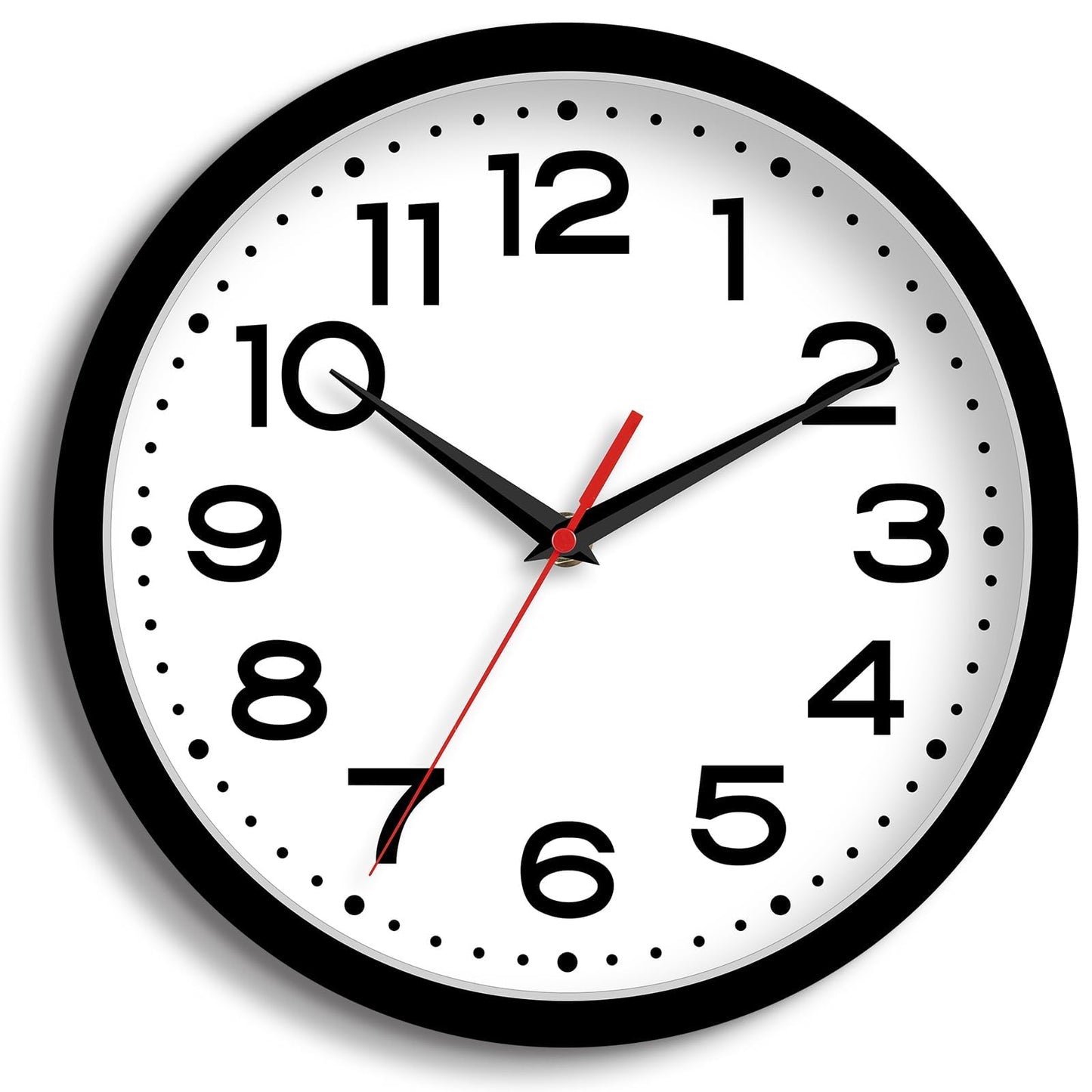 Roymnie Wall Clock Silent Non-Ticking Modern Clock Battery Operated 10 Inch Classic Analog Decorative for Classroom, Living Room, Office, Bedroom, School, Hotel (Black)