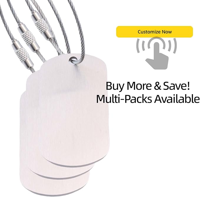 Sturdy and Durable Personalized Luggage Tags for Suitcases,Cruise Essentials Travel Tags for Luggage,Travel Bag Labels,Heavy-Duty Stainless Steel Silver Horizontal Suitcases Tags