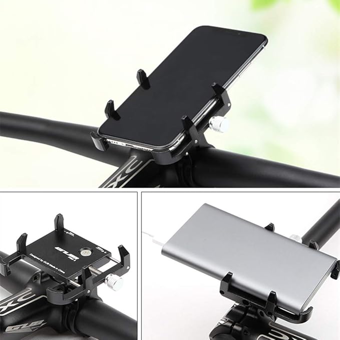 GUB Thick Case Design Bike & Motorcycle Phone Mount Handlebar Holder Adjustable Compatible with iPhone XR Xs 7s 8 Plus,Compatible with SamsungS7/S6/Note5/4,Any Cell Phones with Thick Phone (Silver)