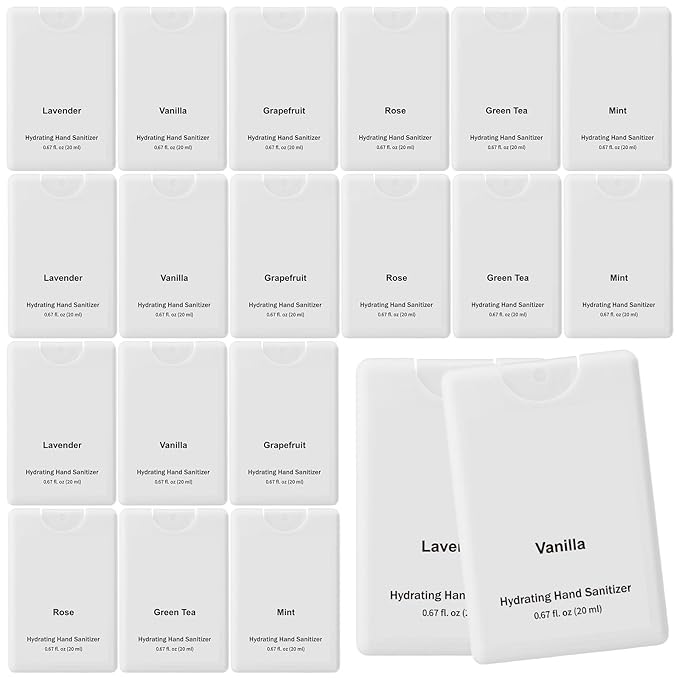 24 Pack Mini Hydrating Hand Sanitizer Spray Bulk Scented Hand Sanitizer Spray Travel Size Refillable Pocket Portable Thank You Gifts for Staff Office Teacher Nurse