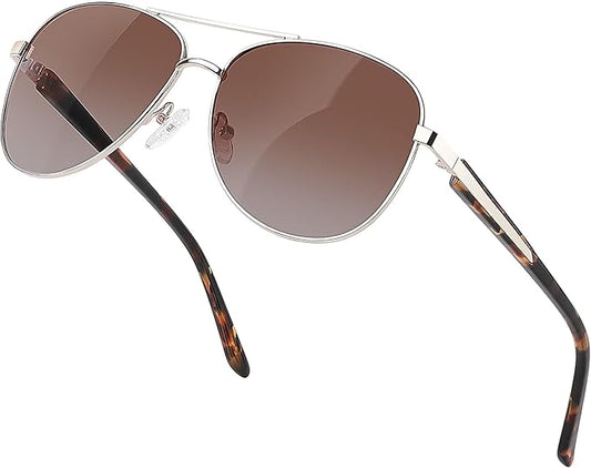 BIRCEN Polarized Aviator Sunglasses for Women : UV Protection Acetate Square Sunglass With Retro Classic Style
