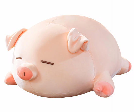 CHDGIOHA Pig Stuffed Animal Plush Pillow - 15.7'' Kawaii Soft Pig Hugging Pillow, Adorable Cuddle Plush Toy, for Kids, Girlfriend, or Adults, Perfect for Christmas and Birthdays (Squint, 15.7in)