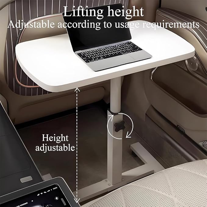 Portable Car Seat Tray Table, Multi-Functional Foldable Car Desk, RV Folding Table, Desk Computer Workstation for Motorhome, Car Computer Desk for Working, Eating (White, 23.6" Lx15.7 W/60x40cm)
