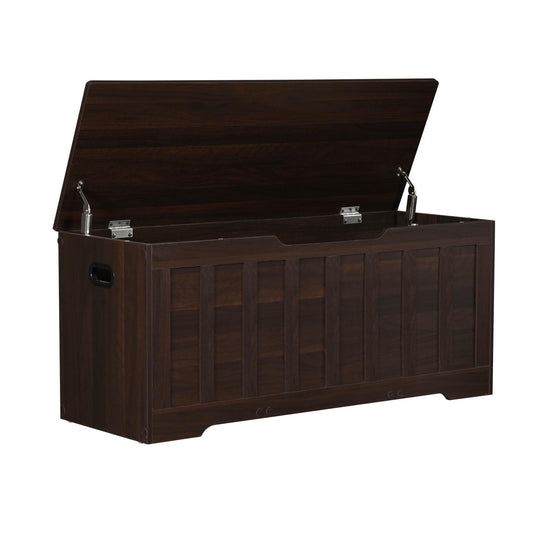 VANKILEY 43.3" Storage Chest Extra Large,Storage Trunk with 2 Safety Hinges,Wooden Storage Bench,Shoe Bench,43.3x15.7x19.1 Inch,Easy Assembly,Storage Bench for Bedroom,Living Room,entryway(Espresso).