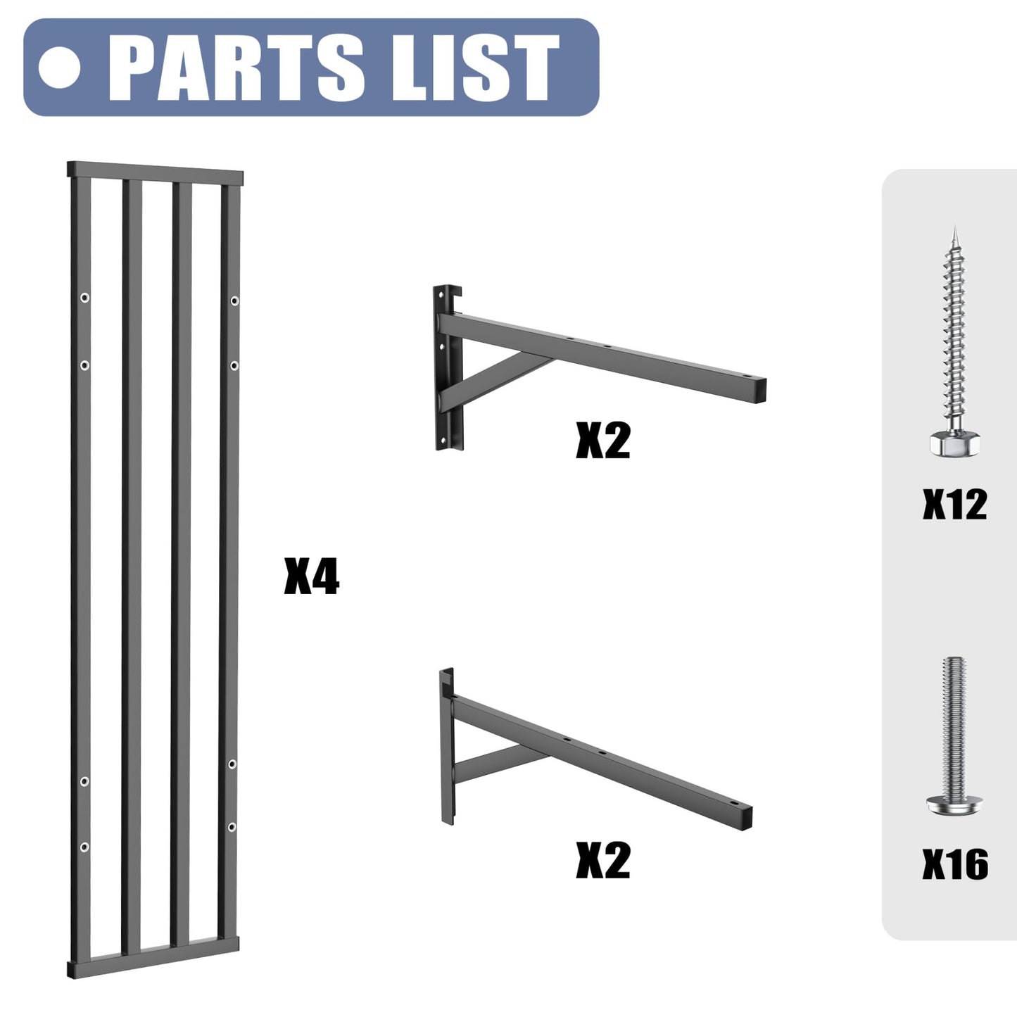WALMANN 2 Pack Heavy Duty Wall Mounted Shelves, 2 ft x 3 ft Wall-Mounted Garage Storage Shelf, Floating Shelf, Hold 400 lbs/Shelf