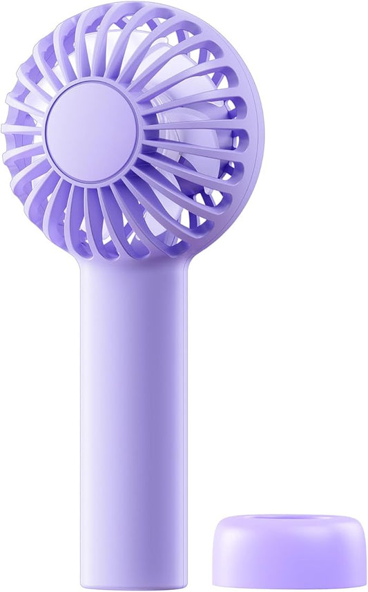 SWEETFULL Mini Portable Fan - Rechargeable Handheld Fan, 3 Speeds Personal Small Hand Gifts for Travel Essentials, Lash, Makeup, Eyelash, Kids, Girls, Women - USB, Cute Design Purple