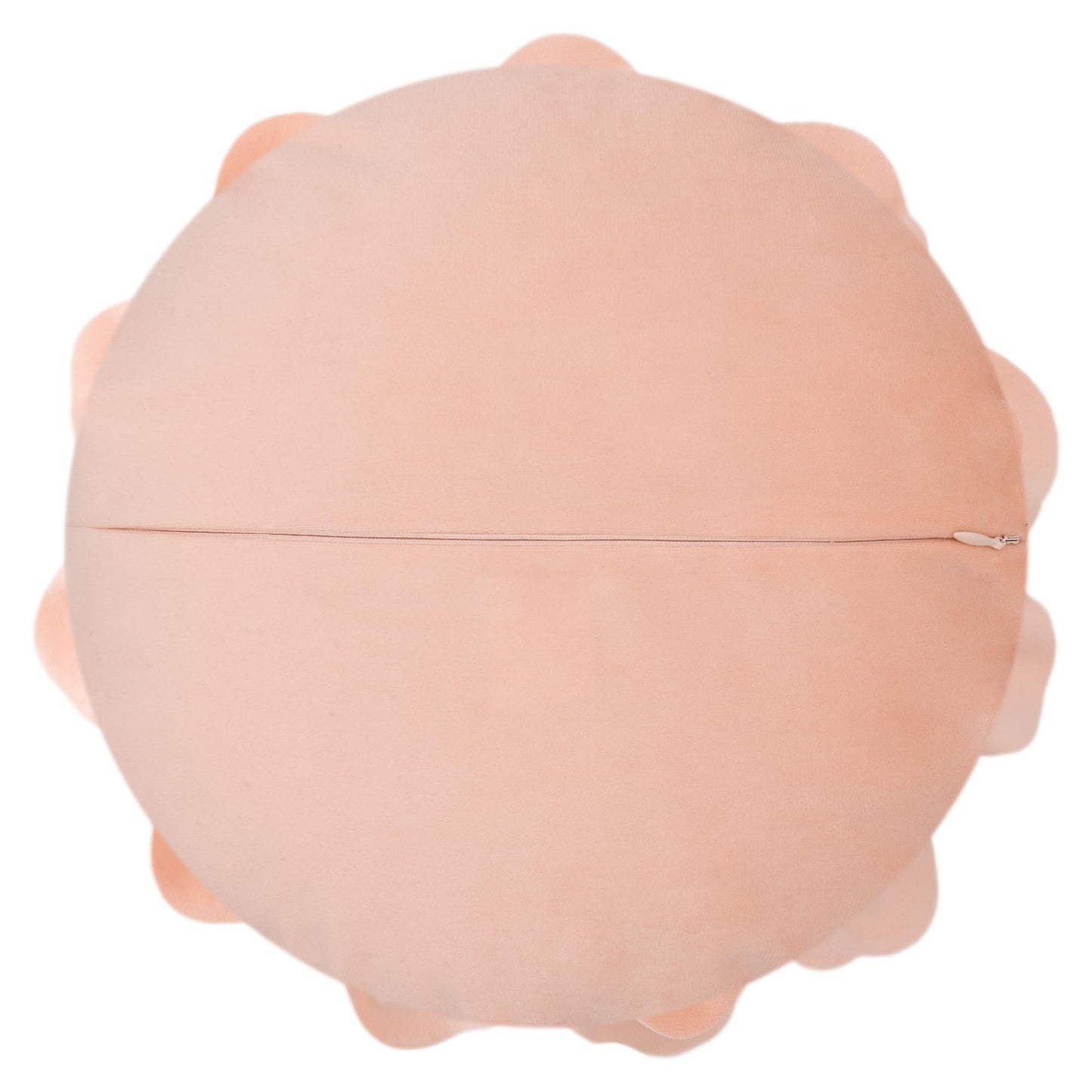 JWH 3D Flower Throw Pillow Cover Decorative Round Pillow Case Floral Cushion Velvet Pillowcase for Bed Sofa Couch Car Decor 14x14 Inches Peach Pink