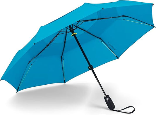 ShedRain Vortex V2 Automatic Compact Folding Windproof Travel Umbrella – Rain & Windproof Vented Double Canopy – Protect from Rain, Sun & Wind - Wind Tunnel Tested to 75 mph