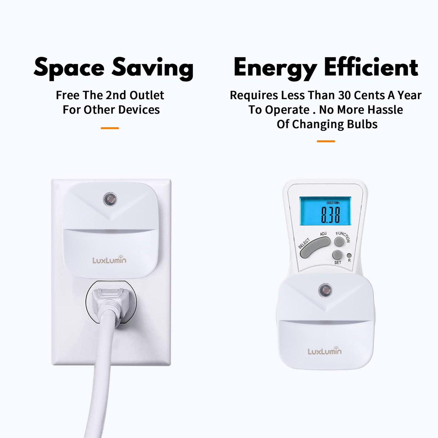 LuxLumin LED Night Lights Plug into Wall with Dusk-to-Dawn Sensor, Automatically Turn on and Off,Night Light for Kids,Bedroom,Bathroom,Stairs,Warm White, 6 Packs