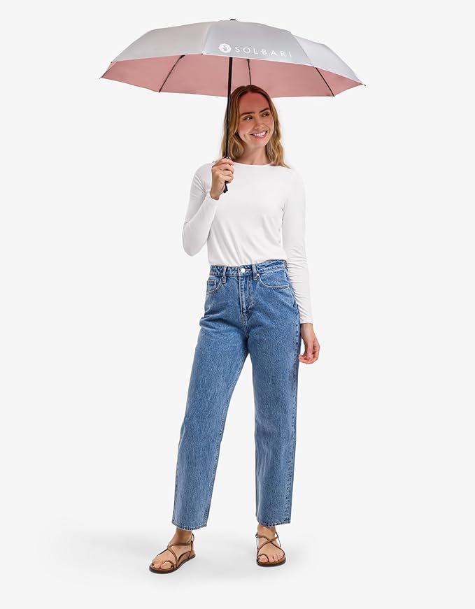 Solbari Compact Sun Protective Umbrella UPF 50+ UV Protection, Ultra-Light & Travel-Friendly, Reflective Sun Protection for Beach, Picnics, & Outdoor Festivals