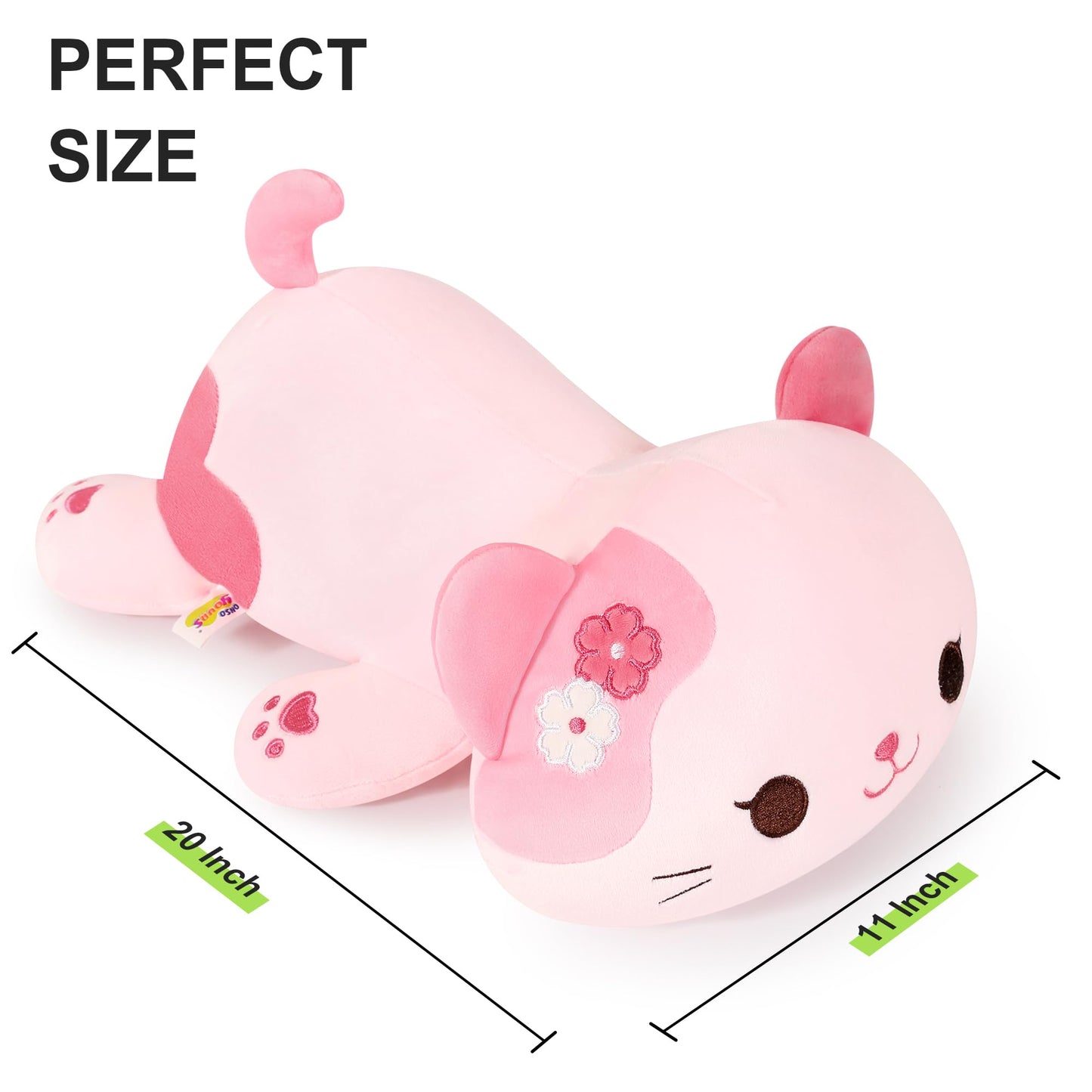 Onsoyours Original Sakura Cat Plushies Cute 20 inch Plush Toy Kitten Stuffed Animal Soft Pillow Kawaii Kitty Plushie Gift for Kids & Adults (Sakura Cat, 20")
