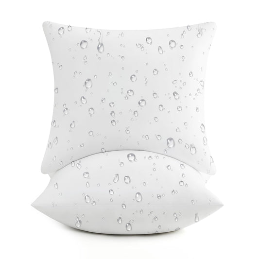 puredown® 18x18 Outdoor Pillow Inserts, Set of 2, Fluffy Soft Waterproof Down Alternative Square Form Sham Stuffer for Porch Swing Sofa Couch Cushion Patio Furniture