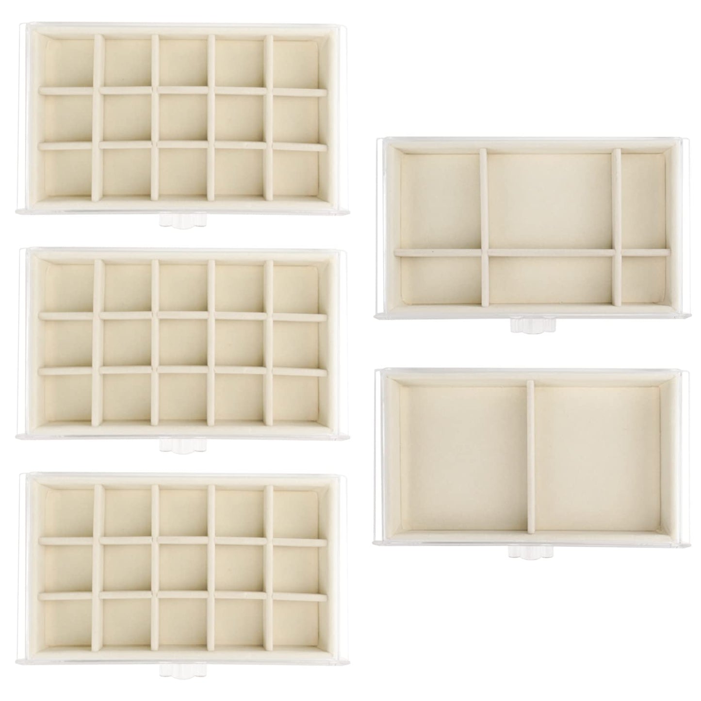 Watpot Acrylic Jewelry Box 5 Drawers Clear Earring Storage Organizer Display Case