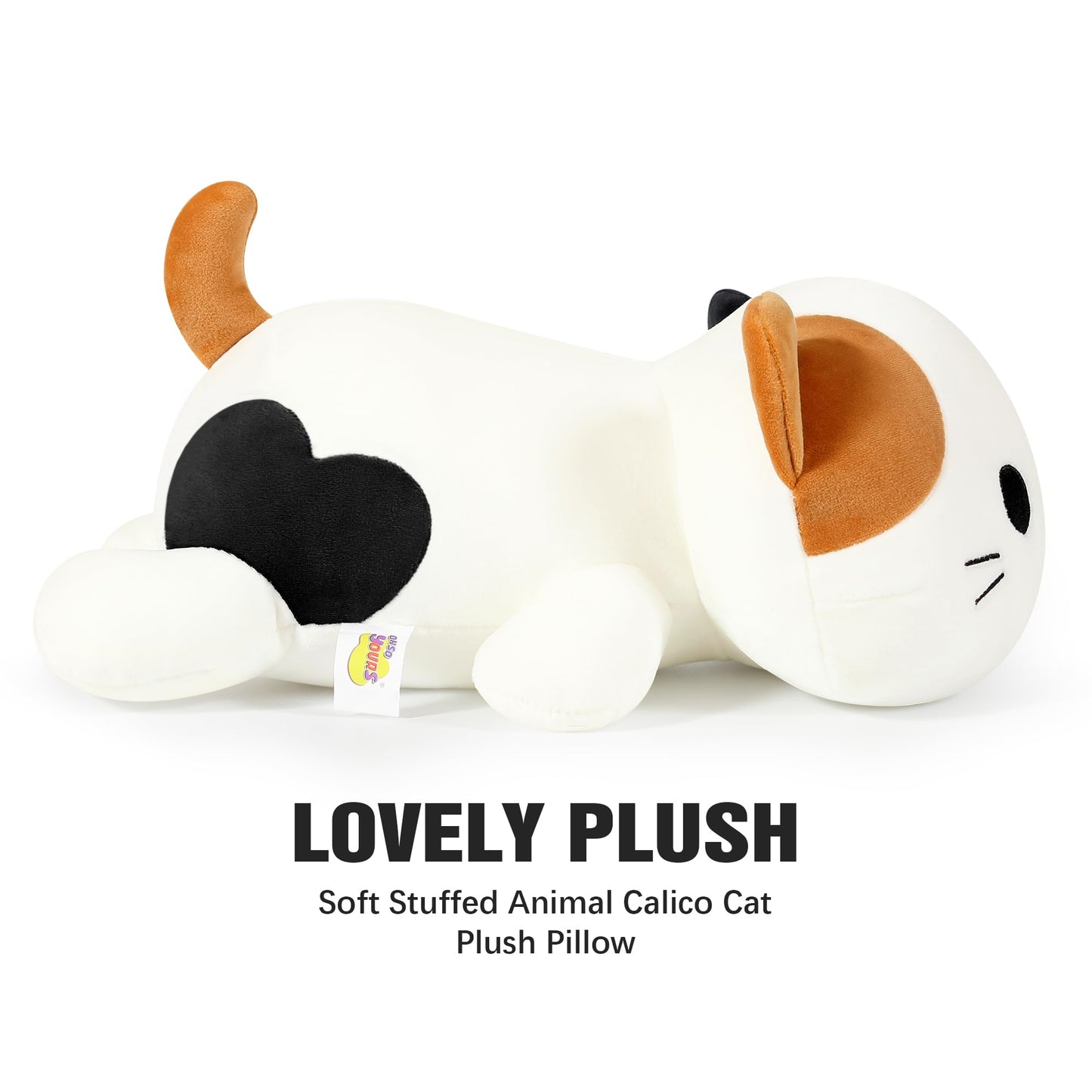 Onsoyours Original Calico Cat Plush 13 Inch Kitty Plushies Toy Kitten Stuffed Animal Soft Pillow Kawaii Plushie Gift for Kids(Calico Cat, 13")