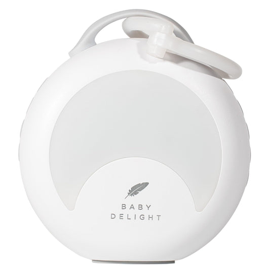Baby Delight Dewdrop White Noise Sound Machine | Portable Travel Nightlight | 30 Sleep Sounds | Lullabies, Nature Sounds, White Noise & More | 8 Light Colors | Voice Recorder | Rechargeable