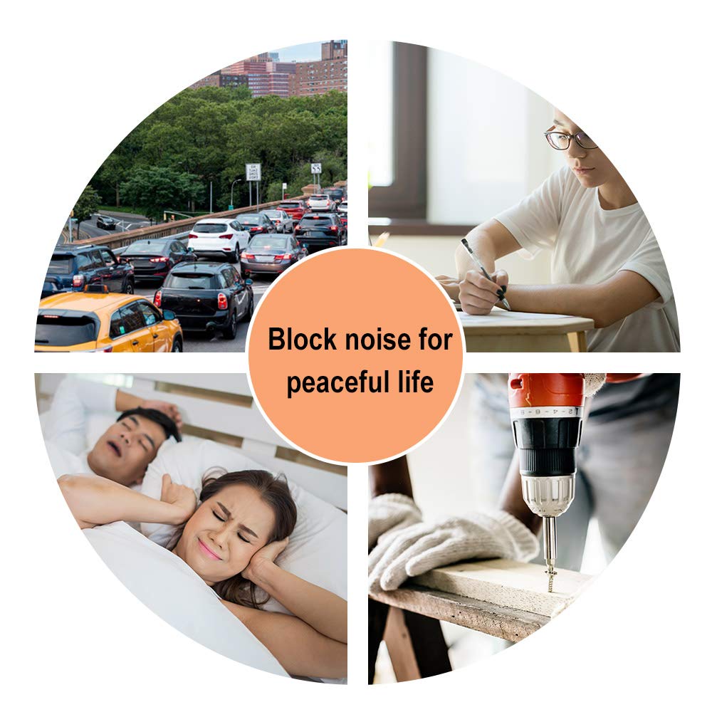 Foam Corded Ear Plugs 100 Pair - 32dB Noise Cancelling Shooting Hearing Protection for Noise Reduction Construction Work Safety Mowing Industrial - Disposable Ear Plugs with Cord Bulk