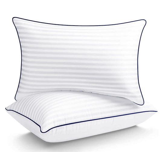 SEMZSOM Bed Pillows for Sleeping, Full Standard Size Set of 2 Luxury Hotel Pillows with Premium Soft Down Alternative Filling for Back, Stomach and Side Sleepers