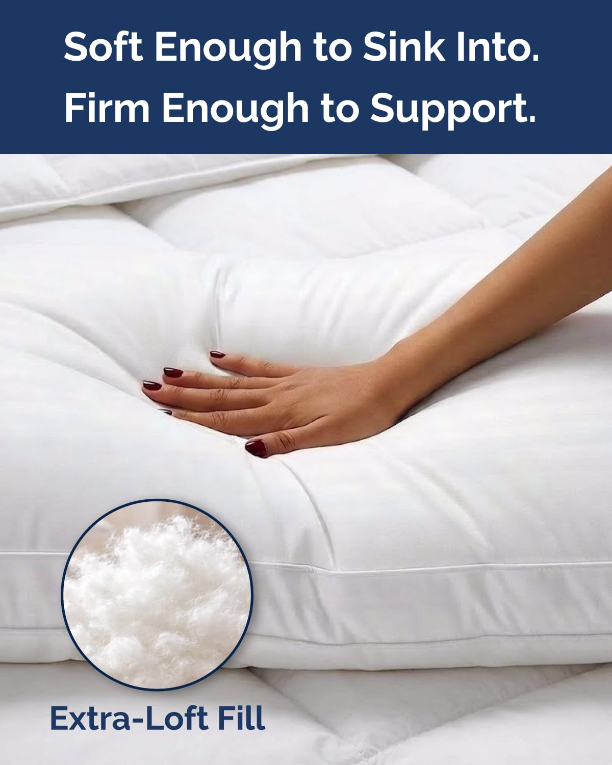 Bed Pillows for Sleeping Queen Size Set of 2 - Super Soft & Fluffy w/ Down Alternative Filling - Hotel Luxury Quality, Gusseted Pillow for Back, Stomach & Side Sleepers - Comfy & Breathable - White