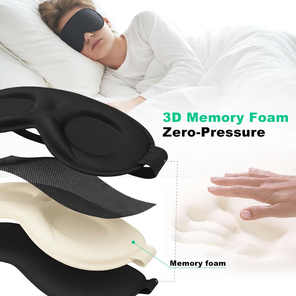 Ringolemona Kids Sleep Mask 8-18 Zero Pressure 3D Blackout Adjustable