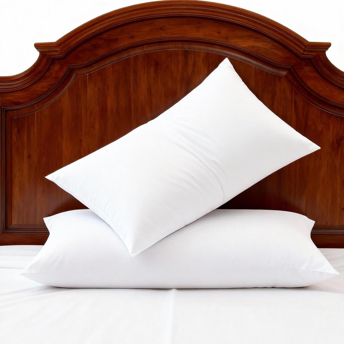 Gooeb Bed Pillows Standard Size Set of 2 Medium Support Pillow for Stomach Side Back Sleeper Basic Soft Down Alternative White 20x26 inches
