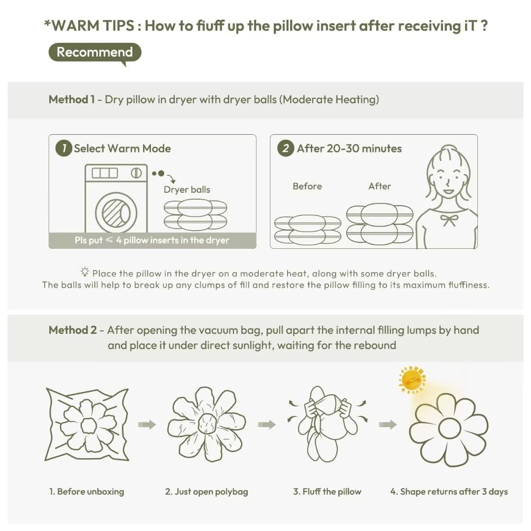 Sioloc Yellow Flower Pillow, Decorative Throw Pillow for Bed, Cute Daisy Flower Shaped Floor Cushion for Pet, Couch & Room Decor (15.7 Inch)