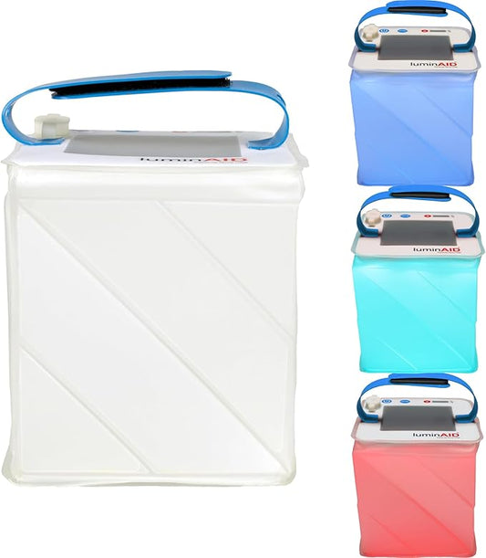 LuminAID Nova Colors Solar Camping Lantern - Twist-to-Inflate LED Lamp with 8 Color Modes Perfect for Camping, Hiking, Travel and More - Emergency Light for Power Outages, Hurricane, Survival Kits