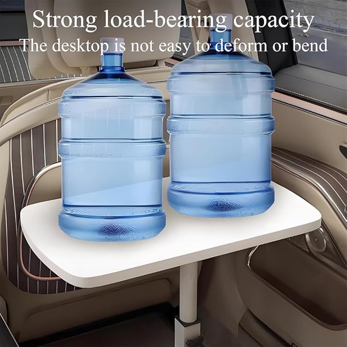 Portable Car Seat Tray Table, Multi-Functional Foldable Car Desk, RV Folding Table, Desk Computer Workstation for Motorhome, Car Computer Desk for Working, Eating (White, 23.6" Lx15.7 W/60x40cm)