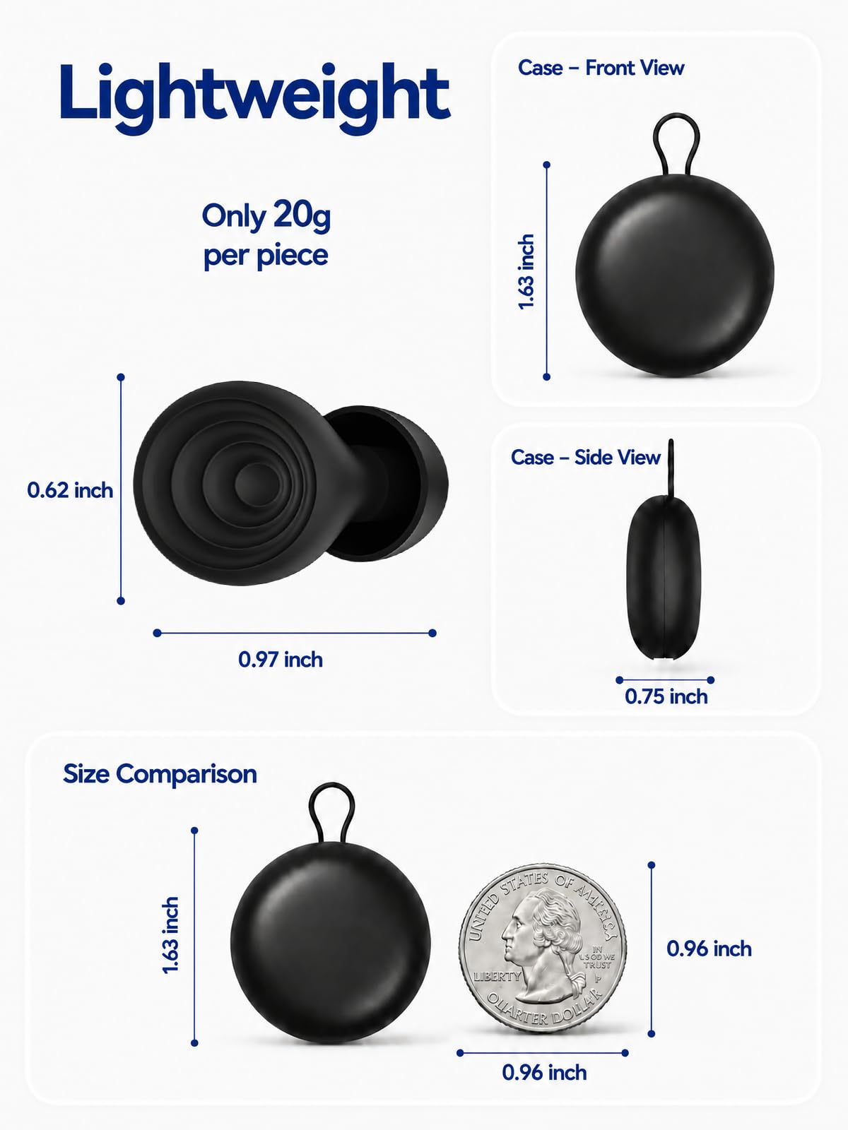 Ear Plugs for Sleeping 50dB Noise Cancelling Soft Silicone Reusable Earplugs for Snoring, Airplanes, Travel, Side Sleepers, Shooting 4 Ear Tips + Case