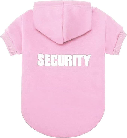 BINGPET Security Dog Hoodies Puppy Sweater Cold Weather Dog Coats Soft Brushed Fleece Pet Clothes Hooded Sweatshirt for Dog Cat