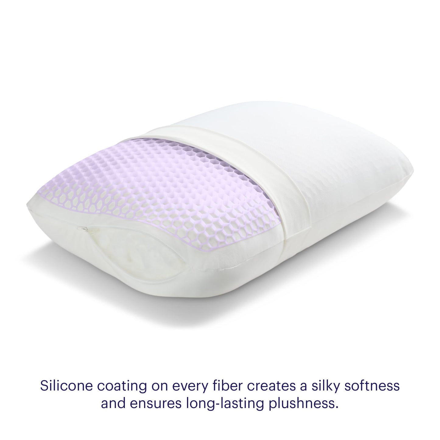 Purple GridCloud Pillow – Down-Alternative Pillow, GelFlex® Grid for Soft Support & Pressure Relief for Side Sleepers– Always-Fluffy Silicone-Coated Fill– Breathable Moisture-Wicking Cover - Standard