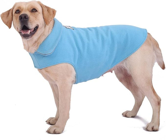 Fleece Dog Coat Pet Jacket Reflective for Cold Weather for Extra Large to Small Pets(Blue,XS)