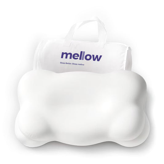 Mellow CloudAlign Memory Foam Pillow for Neck & Shoulder Support, Dual Height Ergonomic Cervical Pillow for Side Back & Stomach Sleepers, Contoured Orthopedic Bed Pillow with Washable Cover, High