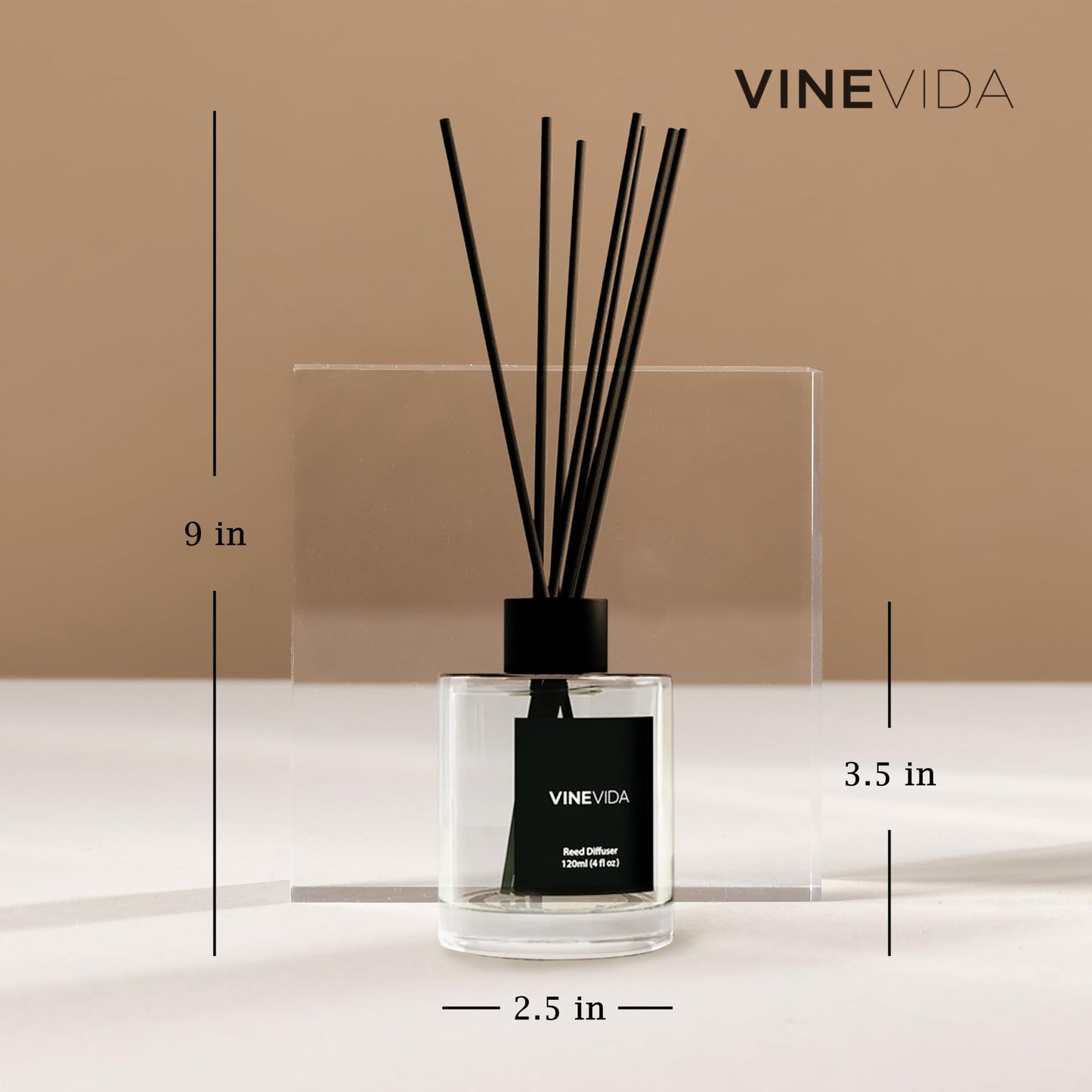VINEVIDA Reed Diffuser for Home & Bathroom | Long-Lasting Scent Sticks Set | Oil Stick Diffuser | Bathroom Scent - Room Fragrance No. 1304 - Inspired by: Santal