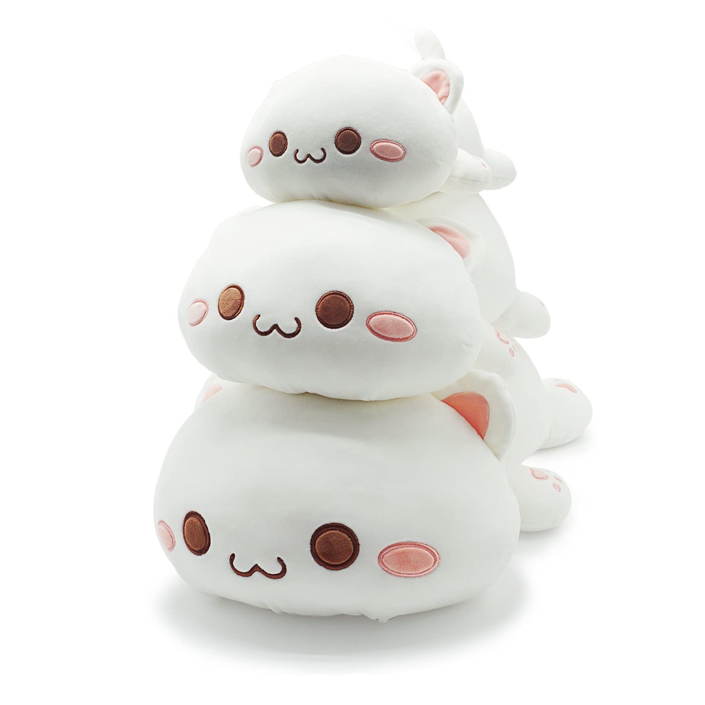 Onsoyours Cute Kitten Plush Toy Stuffed Animal Pet Kitty Soft Anime Cat Plush Pillow for Kids (White Cat, 12")