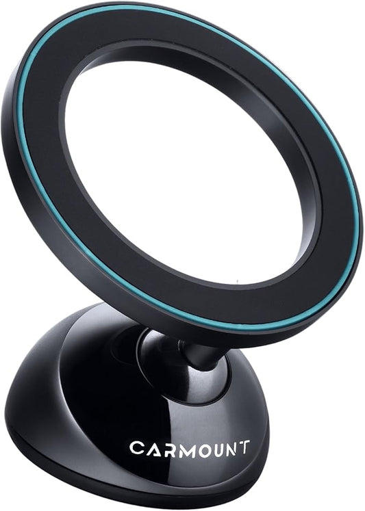 CARMOUNT F3 MagSafe Car Mount | All-Metal Magnetic Phone Dashboard Holder with N52 Magnets Super Strong Hold | 360° Rotation | Universal Compatibility for iPhones Pro Max & All Devices