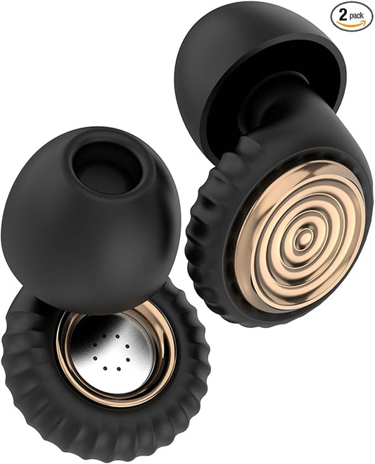 Noise-Cancelling Ear Plugs for Sleeping, Travel, Work and Concerts – Reusable Noise-Reducing Earplugs (XS/S/M/L) Soft Silicone Sleep Earbuds for Comfortable Fit, Hearing Protection(Champagne)
