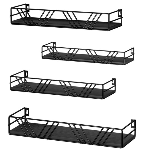 Amaoot Floating Shelves for Wall Set of 4, Different Sizes Mounted Wood Floating Shelf, Wall Shelves for Living Room,Bedroom, Bathroom, Kitchen, Farmhouse Decor, Office