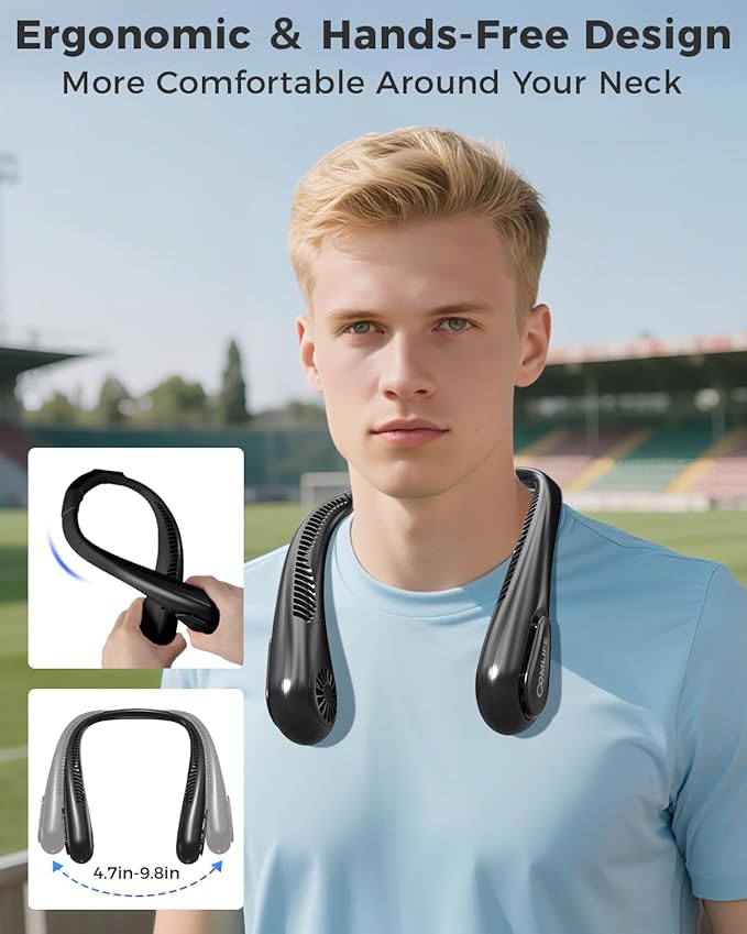 Portable Bladeless Neck Fan, Valentines Day Gifts for Him, Birthday Gifts for Men Women Father's Mother's Day, Wearable Cooling Fan Rechargeable, Essential for Camping Travel Beach Golf(2026 Upgraded)