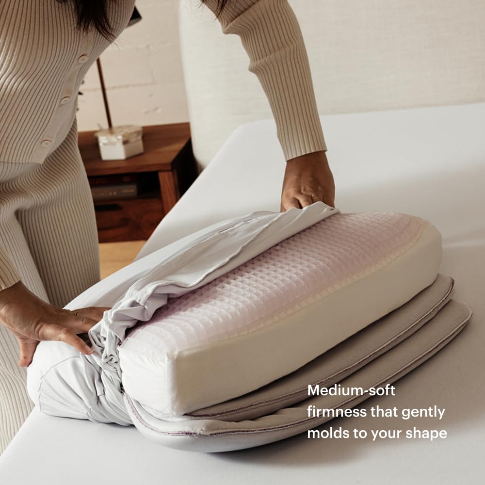 Purple DreamLayer Pillow - King Size - Cooling Memory Foam Alternative Neck Pillow, Soft Contour-Hugging GelFlex Grid and MicroAir Foam, Adjustable Loft, Pressure-Relieving Support