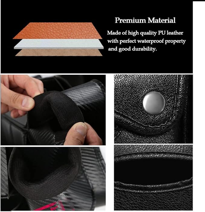 DURASIKO Car Backseat Organizer with Foldable Table Tray,Car Storage Organizer with Tablet Holder,Car Seat Back Protectors Kick Mats,Premium PU Leather Material,Compatible with Most Vehicles