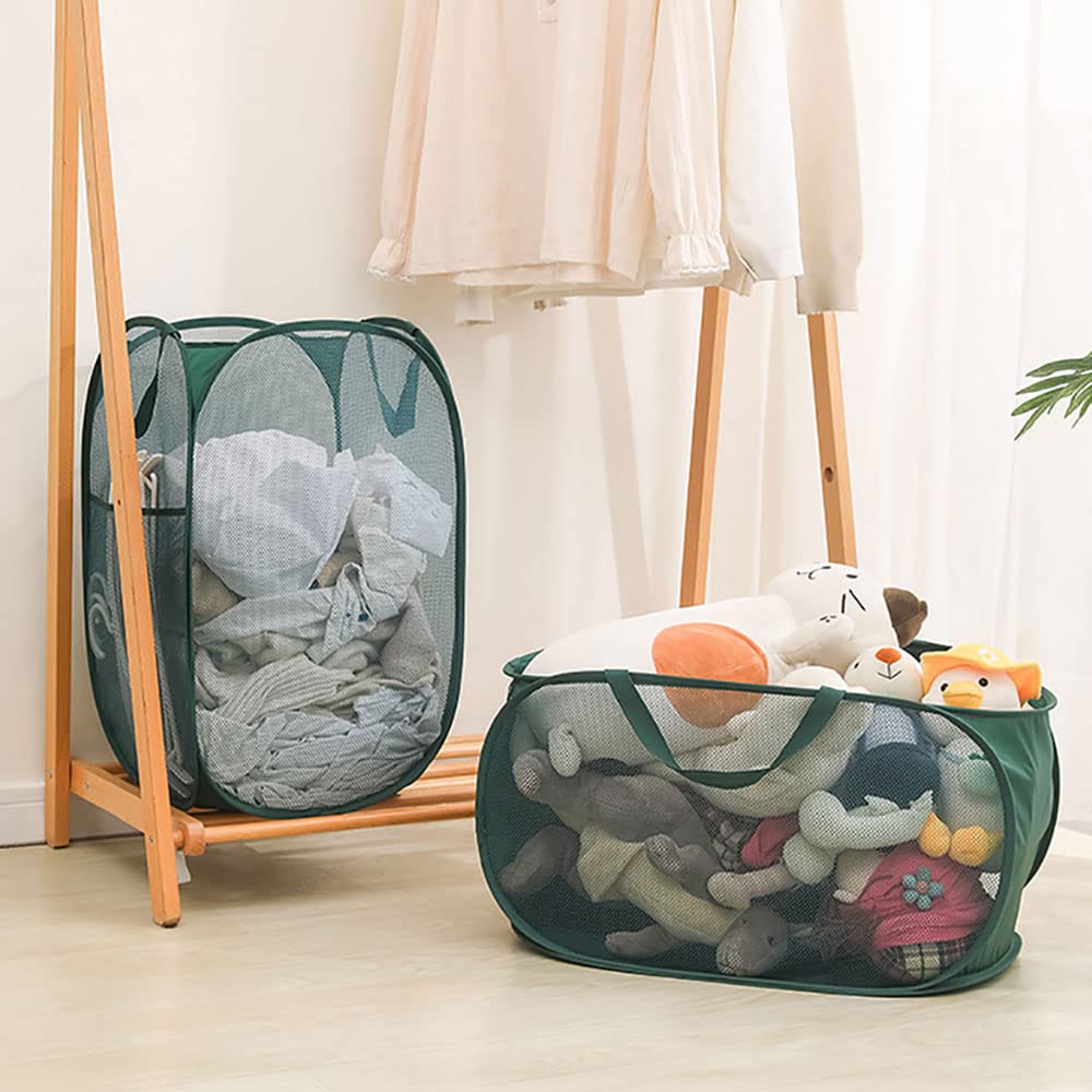LATERONON 4 Pcs Collapsible Laundry Baskets, Opening Laundry Hamper, Foldable Laundry Basket, Dirty Clothes Basket for Clothes & Home Organization
