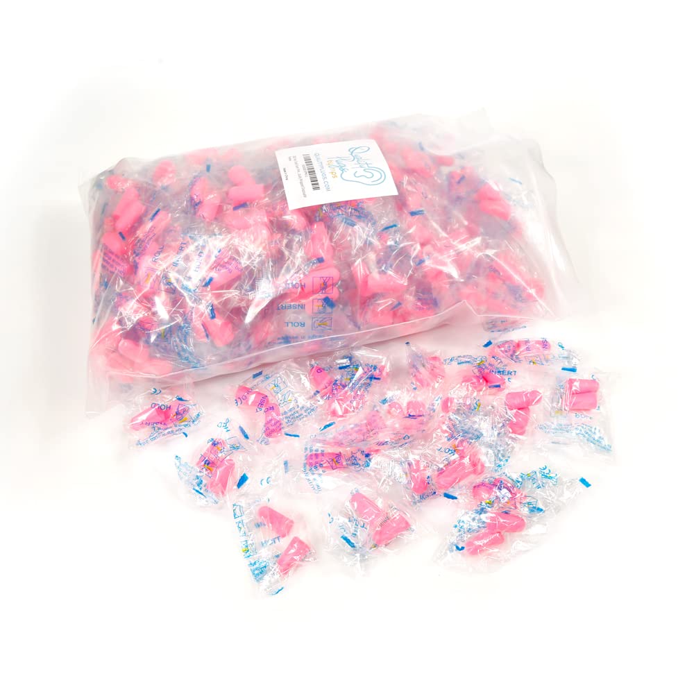 Quality Pink Foam Earplugs - 200 Pairs of Comfortable Ear Plugs for Sleeping, Snoring, & Work - Designed for Small Ear Canals; Women, Kids, or Children - Individually Wrapped & Disposable - NRR 30 dB