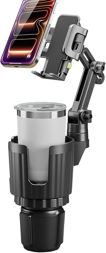 Bracketron Cup Holder Phone Mount for Car - TripGrip 2-in-1 Expandable Phone Holder with 360° Rotation & Ultra Stable Folding Support Legs, Fits Devices up to 3.5"