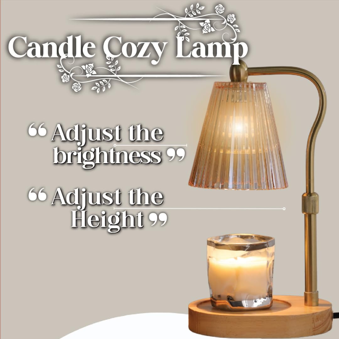 Kmok Candle Warmer Lamp with Timer Dimmable, Birthday Gifts for Women Mom, House Warming Gifts New Home Decor, Wax Melt Warmer for Jar Candles with 2 Bulbs