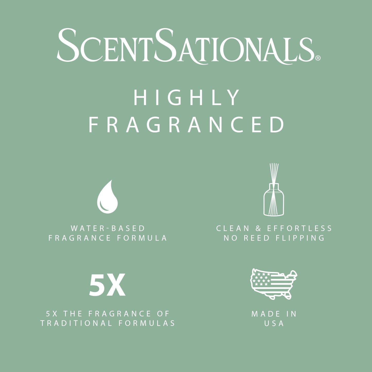 ScentSationals Water-Based Reed Diffuser - Eucalyptus & Sea Salt - 5 FL OZ Aromatherapy Reed Diffuser