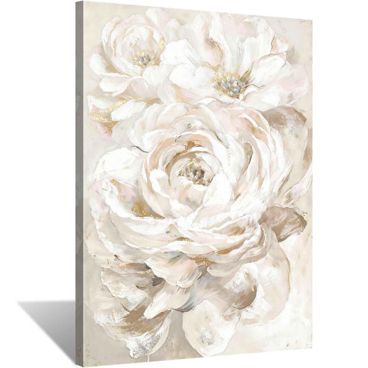 Iridesart Peony Wall Art Canvas Floral Pictures for Bedroom Living Room