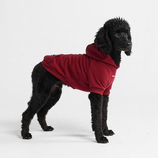 Spark Paws Dog Hoodie – Premium Dog Sweater for Small, Medium, and Large Dogs | Warm Outfits for French Bulldogs, Pitbull, Puppy, Winter Jacket Alternative - Burgundy - 2XL
