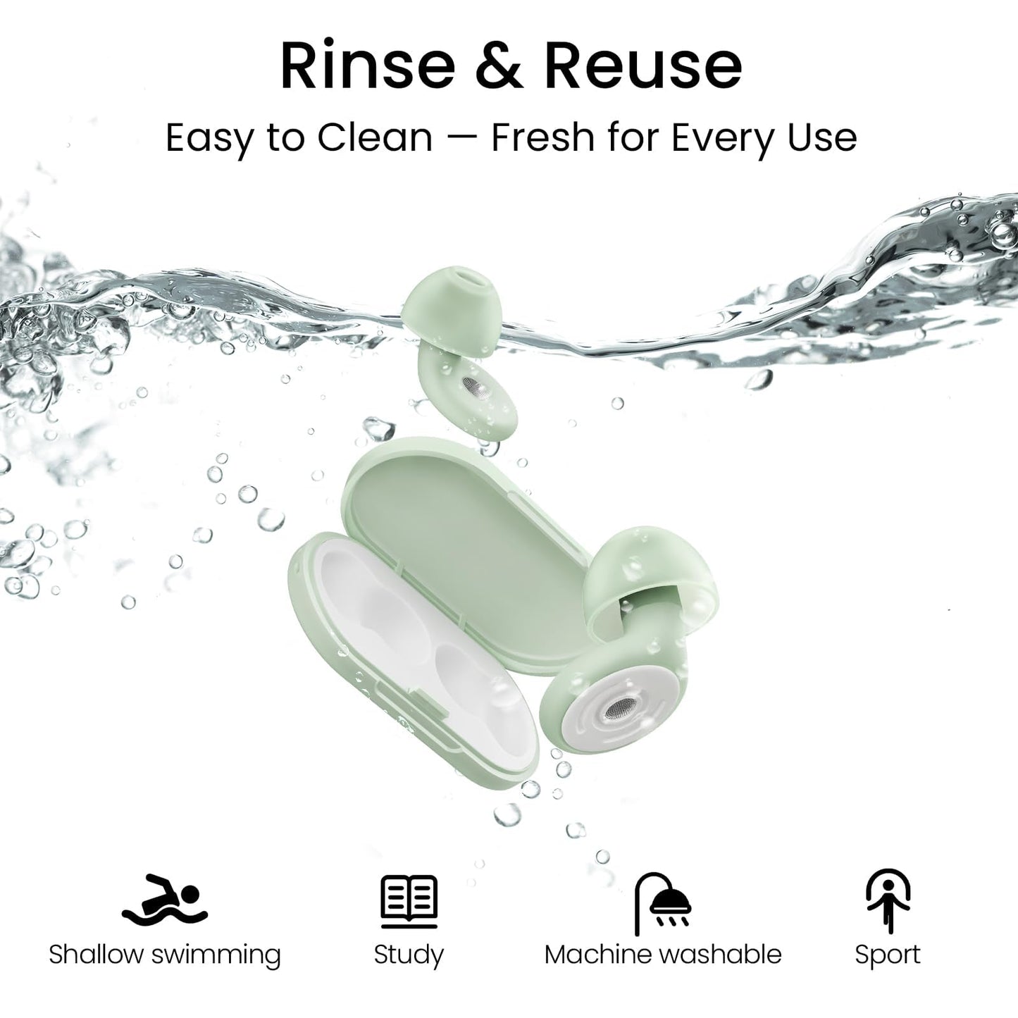 Ear Plugs for Sleeping, Reusable Soft Silicone Earplugs, 4 Sizes of Noise Cancelling Earbuds 30dB, Comfortable Fit Noise Reduction Eargasm Earplugs for Studying, Concerts, Travel